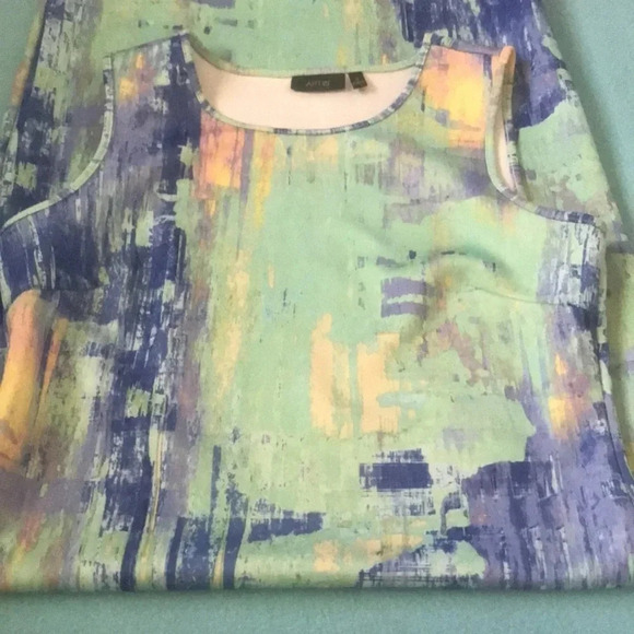 APT. 9 Sleeveless tank dress in pastel colors art to wear abstract New size 14 - Picture 3 of 10